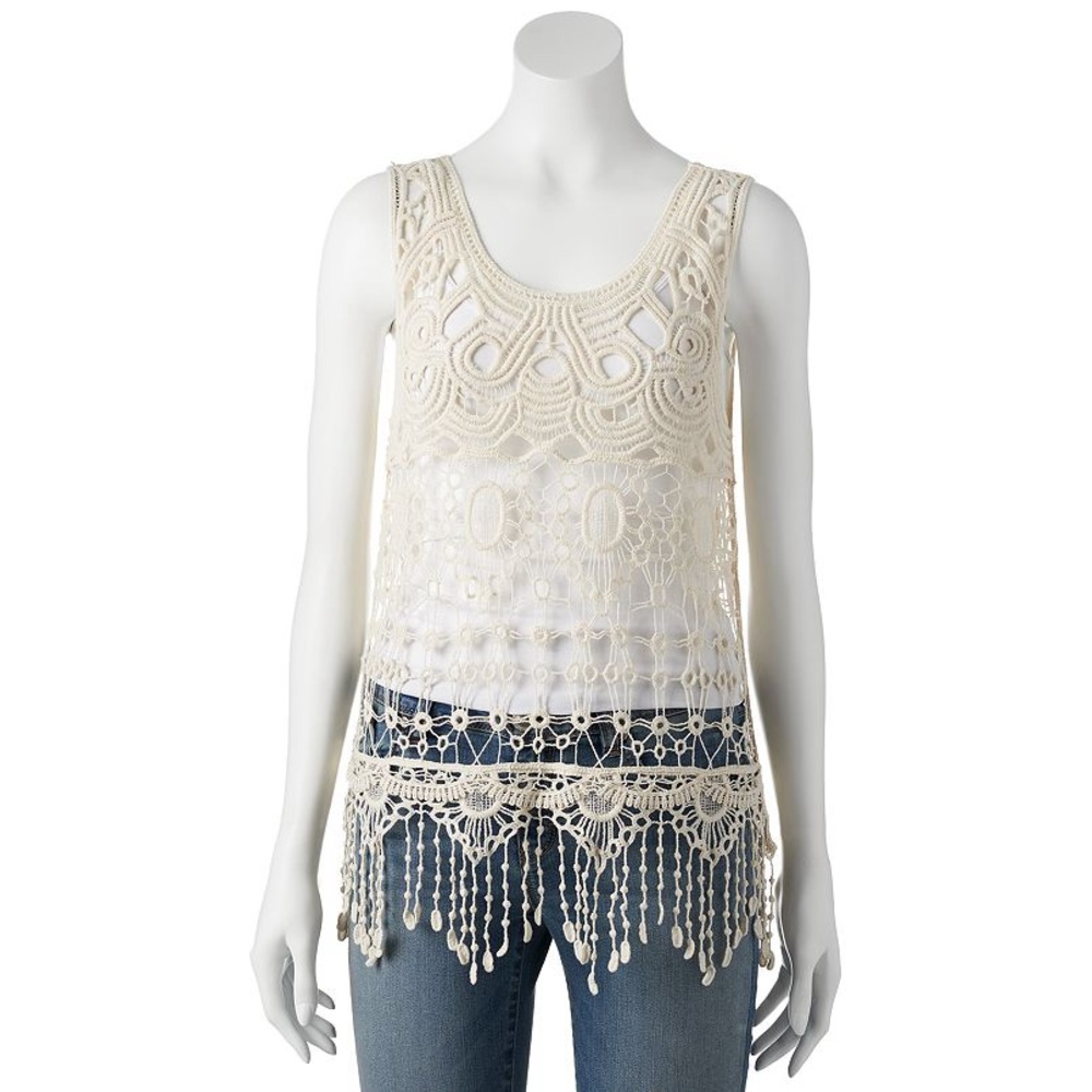 It’s Our Time‎ Boho Crochet Fringe Top size S